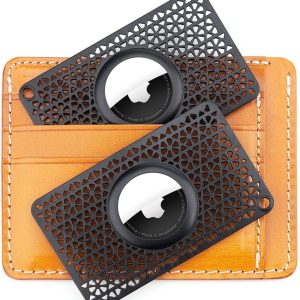 [Ultra Thin] for Airtag Wallet Holder 2 Pack, Airtag Holder, 0.1 inch Thickness, Airtag Wallet Case Slim Thin Card Case for Purse, Handbag, Backpack Wallet, Clutch (Black)